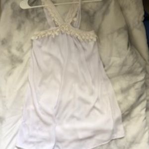 short flow white dress